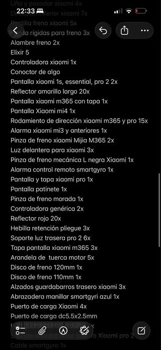 Piezas para patinetes