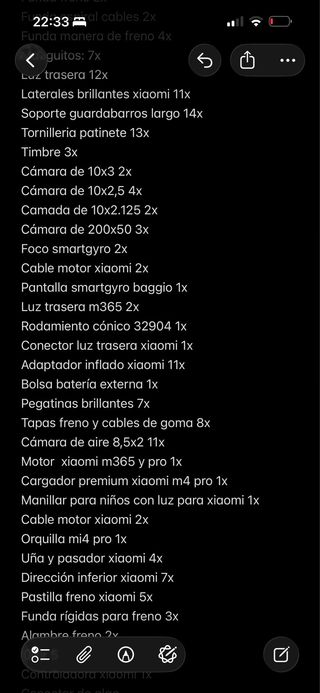 Piezas para patinetes