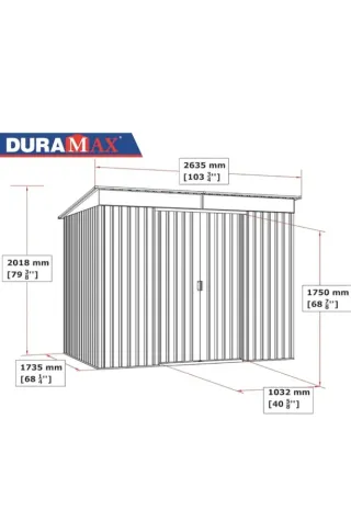 Caseta de jardín 8 x 6 ft Pent Techo Skylight cobe