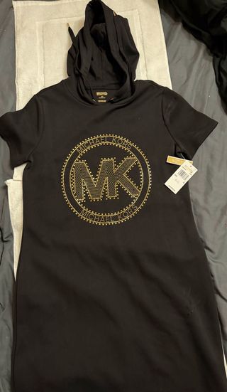 Sudadera Michael Kors Negra con Logo MK Dorado