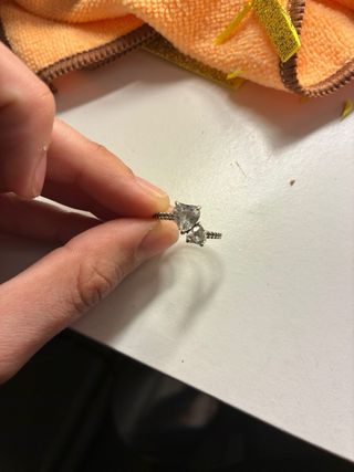 Anillo Pandora Corazón Doble Plata