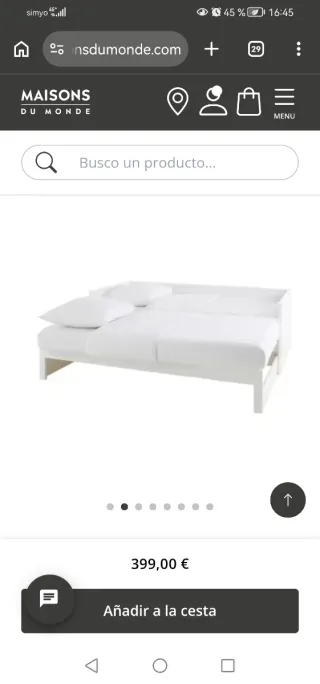 Cama nido extensible 90x190 con cajón inferior.