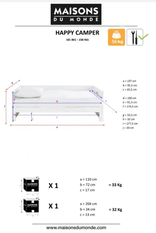 Cama nido extensible 90x190 con cajón inferior.