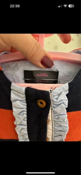 Vestido niña rayas naranja y negro