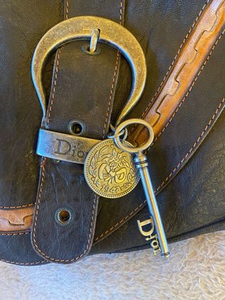 Bolso inspiracion Dior Cuero Genuino Marrón