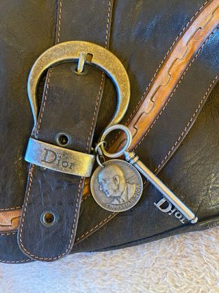 Bolso inspiracion Dior Cuero Genuino Marrón