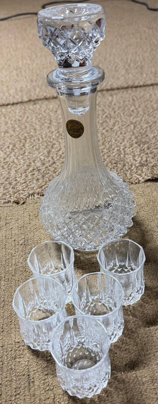 Garrafa Cristal d'Arques com 6 Copos