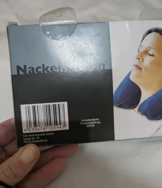 Almohada inflable hipoalergénica gris