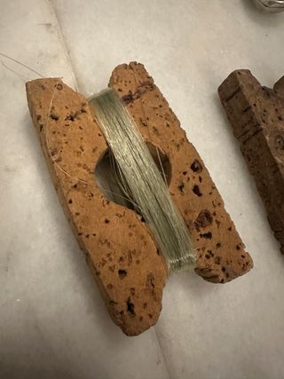 11 Plegadores Pesca Corcho Natural Antiguos