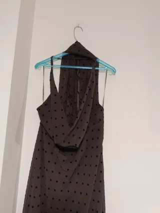 Vestido largo lunares foulard Zara talla XXL