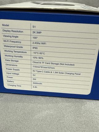 Cámara Seguridad AOQEE S1 Solar 3MP 2K