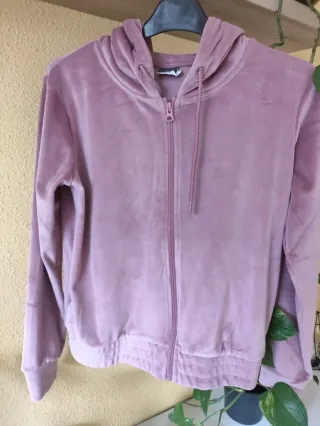 Chaqueta chándal terciopelo rosa