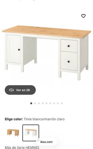 Escritorio Ikea Hemnes Madera Negro/Marrón