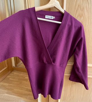 Jersey burdeos mangas anchas 3/4