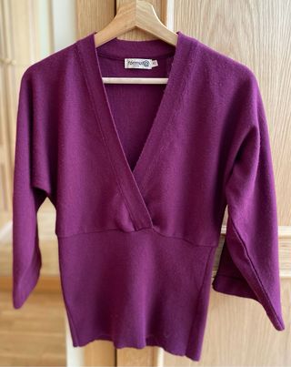 Jersey burdeos mangas anchas 3/4