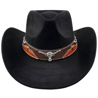 Sombrero Vaquero Negro Talla Ajustable Adulto