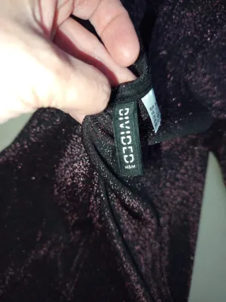 Vestido fiesta morado brillante manga larga