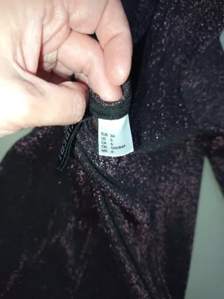 Vestido fiesta morado brillante manga larga