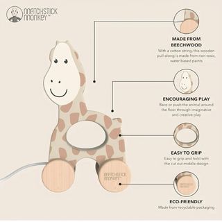 Pack 3 Juguetes Madera Matchstick Monkey