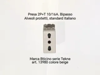 Presa 2P+T 10/16A. Bticino serie Tekne art. 13980