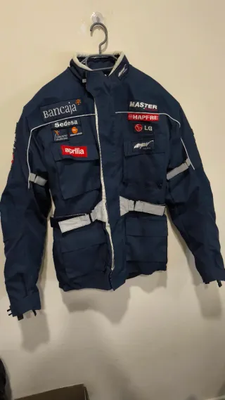 Chaqueta Moto Vintage Aprilia Azul