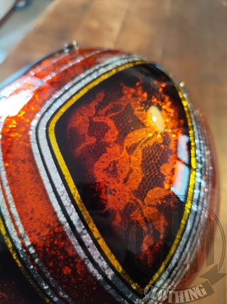 Casco metal flake - snake orange