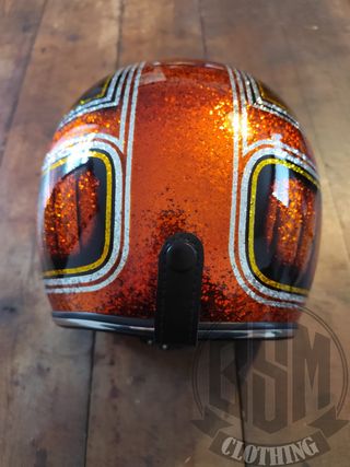 Casco metal flake - snake orange