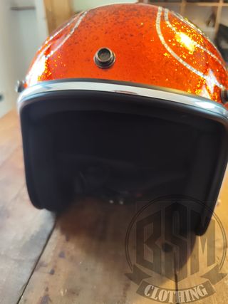 Casco metal flake - snake orange