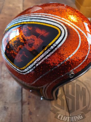Casco metal flake - snake orange