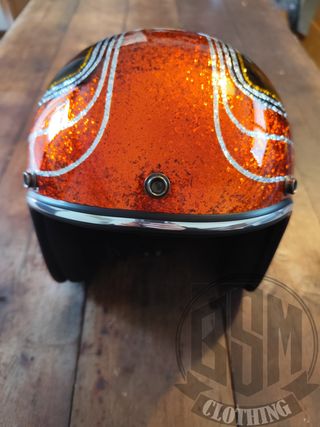 Casco metal flake - snake orange