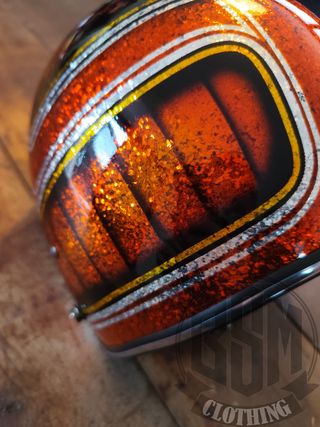 Casco metal flake - snake orange