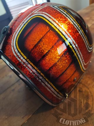 Casco metal flake - snake orange