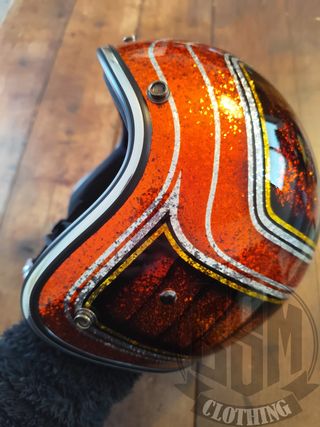 Casco metal flake - snake orange