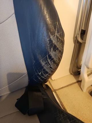 Asientos delanteros Mini cuero azul y tela