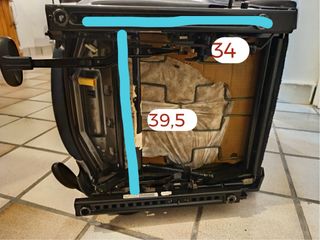 Asientos delanteros Mini cuero azul y tela