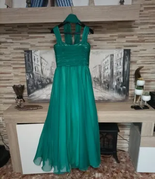 Vestido de fiesta verde agua Cabotine