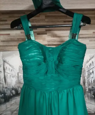 Vestido de fiesta verde agua Cabotine