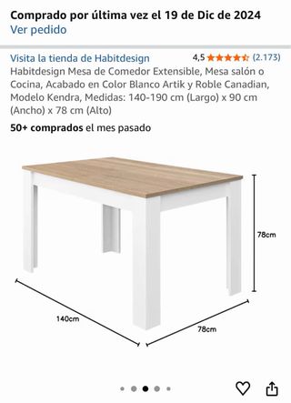 Mesa extensible madera y plástico
