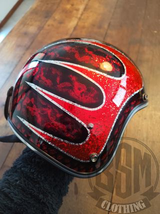 Casco metal flake - scallop red