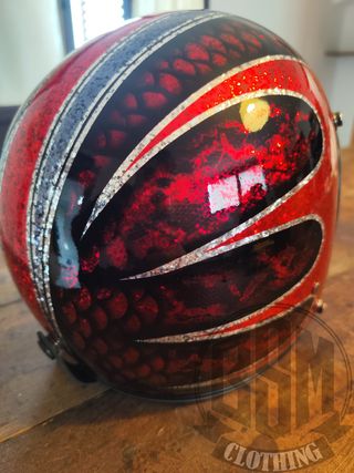 Casco metal flake - scallop red