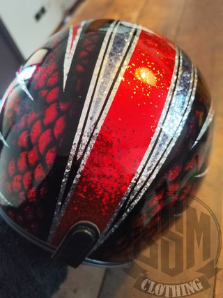 Casco metal flake - scallop red