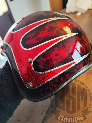 Casco metal flake - scallop red