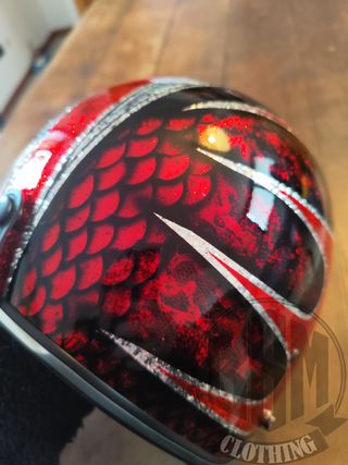 Casco metal flake - scallop red