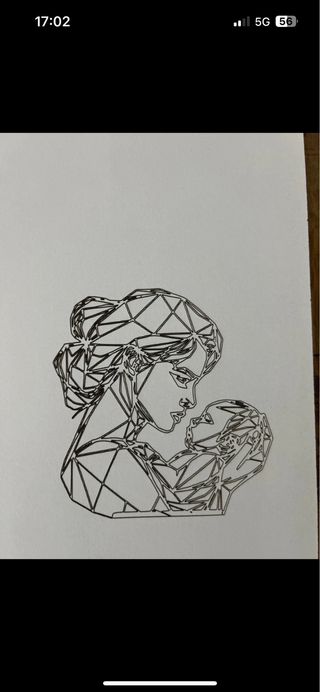 Quadro inciso laser madre e figlio