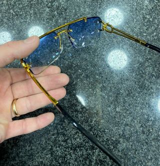 Occhiali Cartier Lenti Azzurre Dettagli Oro