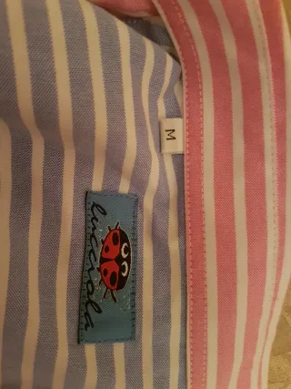 Camisa Unisex Rayas Rosas y Blancas