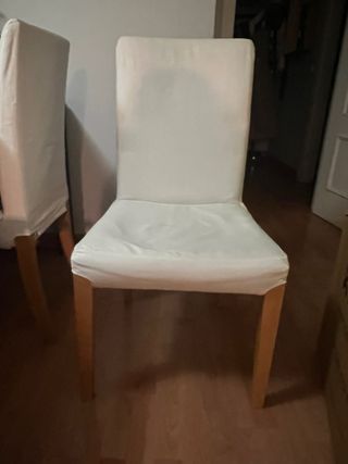 Las 4 Sillas por 30€ Ikea Madera Blanca Tela