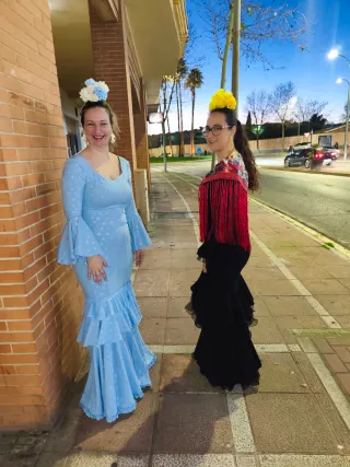 Vestido de flamenca celeste