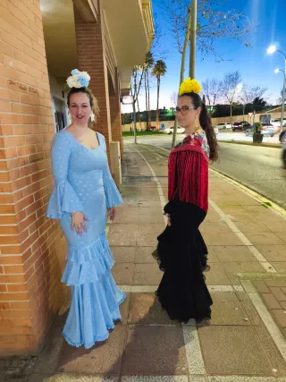 Vestido de flamenca celeste