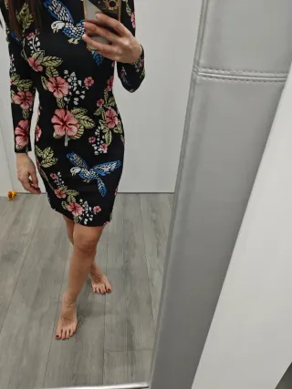 Vestido estampado flores y aves